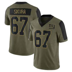 Limited Matt Skura Men's New York Giants Olive 2021 Salute To Service Jersey - Nike