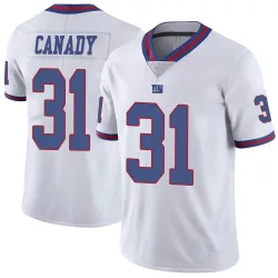 Limited Maurice Canady Men's New York Giants White Color Rush Jersey - Nike