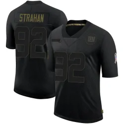 Limited Michael Strahan Men's New York Giants Black 2020 Salute To Service Retired Jersey - Nike