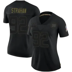 Limited Michael Strahan Women's New York Giants Black 2020 Salute To Service Jersey - Nike
