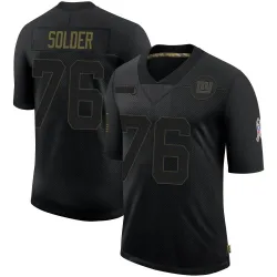 Limited Nate Solder Men's New York Giants Black 2020 Salute To Service Retired Jersey - Nike