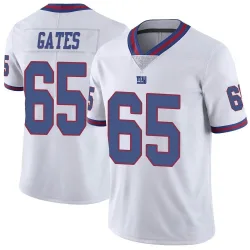 Limited Nick Gates Men's New York Giants White Color Rush Jersey - Nike