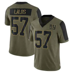 Limited Niko Lalos Men's New York Giants Olive 2021 Salute To Service Jersey - Nike
