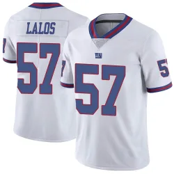 Limited Niko Lalos Youth New York Giants White Color Rush Jersey - Nike
