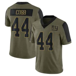 Limited Omari Cobb Men's New York Giants Olive 2021 Salute To Service Jersey - Nike