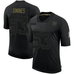 Limited Oshane Ximines Men's New York Giants Black 2020 Salute To Service Retired Jersey - Nike