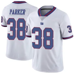 Limited Steven Parker Men's New York Giants White Color Rush Jersey - Nike