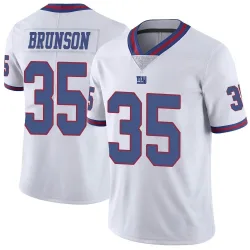 Limited TJ Brunson Men's New York Giants White Color Rush Jersey - Nike