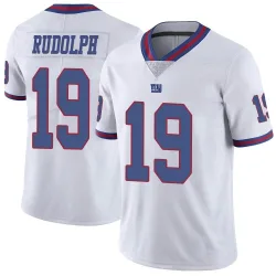 Limited Travis Rudolph Men's New York Giants White Color Rush Jersey - Nike