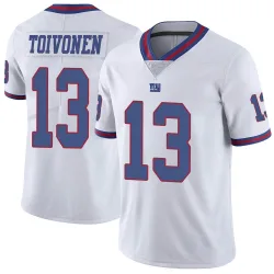 Limited Travis Toivonen Youth New York Giants White Color Rush Jersey - Nike