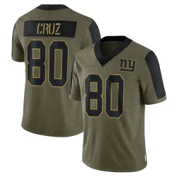 Limited Victor Cruz Men's New York Giants Olive 2021 Salute To Service Jersey - Nike