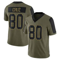 Limited Victor Cruz Youth New York Giants Olive 2021 Salute To Service Jersey - Nike