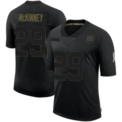 Limited Xavier McKinney Men's New York Giants Black 2020 Salute To Service Retired Jersey - Nike