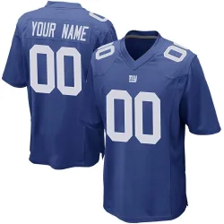 New York Giants Customized Men's Game Royal Team Color Jersey - Nike