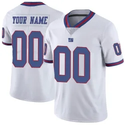 New York Giants Customized Men's Limited White Color Rush Jersey - Nike