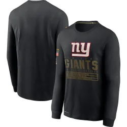 Men's New York Giants Black 2020 Salute to Service Sideline Performance Long Sleeve T-Shirt - Nike