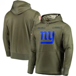 Men's New York Giants Olive 2018 Salute to Service Sideline Therma Performance Pullover Hoodie - Nike