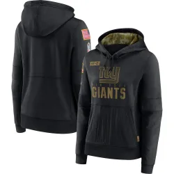Women's New York Giants Black 2020 Salute to Service Performance Pullover Hoodie - Nike