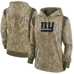 Women's New York Giants Olive 2021 Salute To Service Therma Performance Pullover Hoodie - Nike