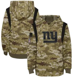 Youth New York Giants Olive 2021 Salute To Service Therma Performance Pullover Hoodie - Nike